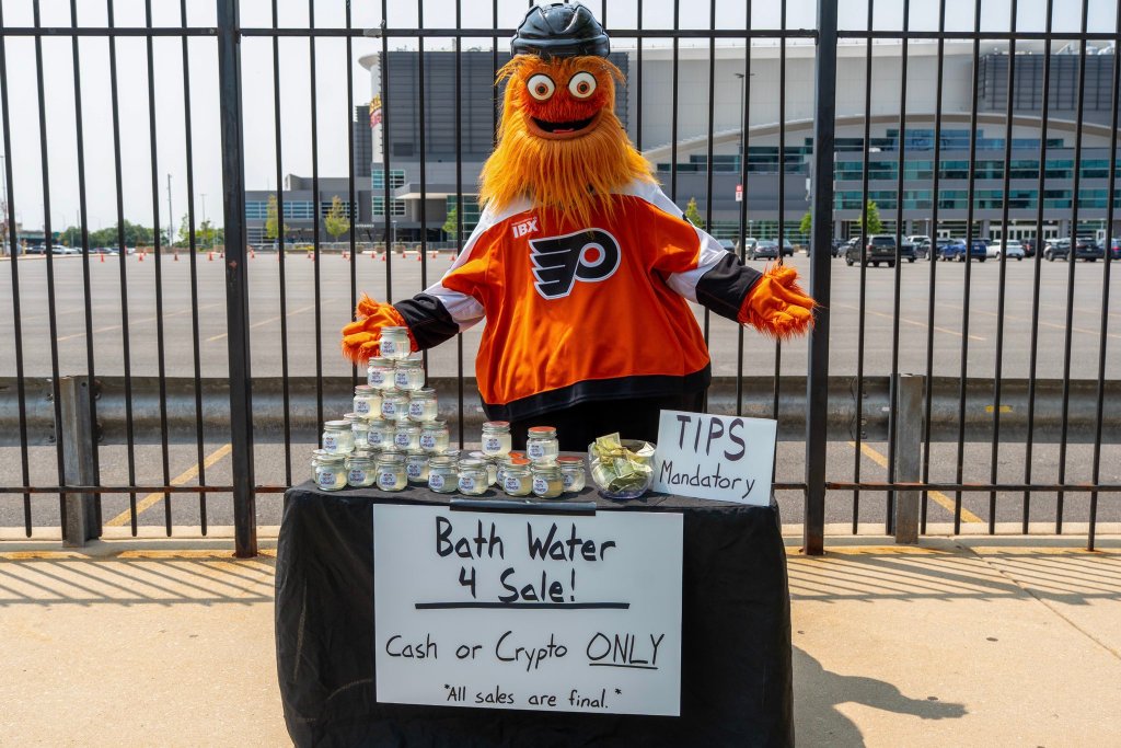Gritty selling his bathwater
